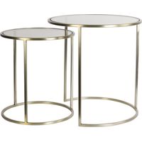 Light & Living DUARTE Beistelltische Glas Braun und Lichtgold –