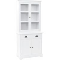 Buffet credenza mobiletto consolle mobile contenitore vetrina con 4 ante MDF e legno di pino 180 cm 4402167
