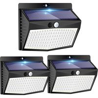 Lampe Solaire Extérieur Détecteur de Mouvement【Lot de 3 de 138LED】 Lumière étanche Sans Fil 3 Modes Spot LED éclairage extérieur solaire pour Jardin Decoration