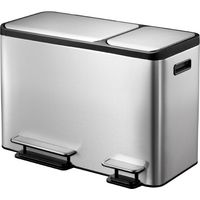 EKO - Poubelle à pédale Tri-sélectif EcoCasa 24+12 litres - stainless steel plastic - inox mat