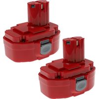 EXTENSILO 2x Batterie compatible avec Makita DK1024D, DK1033DL, 8444DWFE, DK1021DL, 8444DWDE, BMR100, DK1016DL outil électrique (3300 mAh, NiMH, 18 V)