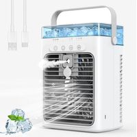Climatiseur Mobile, 1000ML Climatiseur Portable, Rafraîchisseur D'air évaporatif Personnel, 3 Vitesses, Ventilateur Rafraîchissant pour Voiture, Bureau, Camping, Chambre, Bureau [Classe énergétique A+