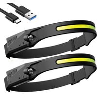 Mezheng – Lampada frontale a LED ricaricabile da 600 lumen – Autonomia della batteria da 3 a 8 ore – Impermeabile IPX4 – 5 modalità di illuminazione – Rilevamento del movimento