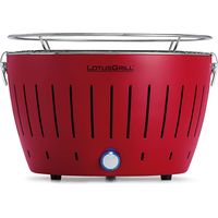 Barbecue à charbon compact rouge – Préparation rapide en 3-4 min – Acier inoxydable – Pour 5 personnes – Léger 3,7 kg – Lotus Grill