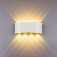 Stoex – Applique murale LED 8W en aluminium – Lumière blanche chaude – Installation murale cachée – Dimensions 22 x 9 x 5 cm