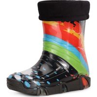 Ladeheid Bottes de Pluie Chaussure Enfant Fille Garçon Swk34 (Noir Modèle-34, 25/26 EU)