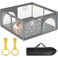 TolleTour Parco giochi pieghevole 130 x 130cm con base antiscivolo, stabile, borsa per il trasporto - Adatto per interni ed esterni Parco giochi con barriere