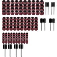 Drum Sander Ensemble de ponçage Tambour Kit de ponçage Papier Sanding Bandes de ponçage Tambour Mandrins Clé pour Tool Rotary Dremel 132pcs Accès à l'industrie