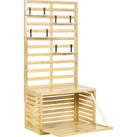 Cassapanca da Giardino con Traliccio 4 Ripiani Legno Chiusura Magnetica 80x45x160 cm