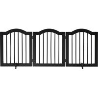 Barrière de sécurité pliable pour chien petit 3 panneaux 154,5x29,5x61 cm Noir