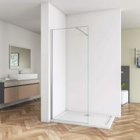 SKY Bathroom 760mm + 760mm Walk in Shower enclosure two Wet Room 8mm shower screen EasyClean NANO Glass 1900mm height