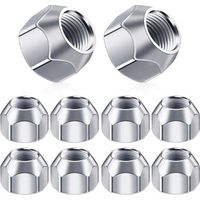 Lot de 10 capuchons d'écrous de roue M12 – Acier inoxydable – Filetage métrique pas standard – Pour roues de remorque et clous à roues