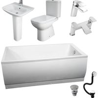 Slim Rim Bathroom Suite With Basin & Toilet Set 1700mm Susannah Rak Origin, Without Taps & Wastes