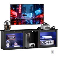 Mueble para TV de 65", con luces LED y espacio de almacenamiento - Negro