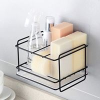 Porte-Éponge pour Évier Support de Rangement Salle de Bain Noir