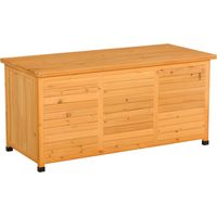 Coffre de jardin, coffre à coussins, coffre de rangement, coffre de jardin, résistant aux intempéries, bois massif, 127 x 56 x 60 cm, jaune