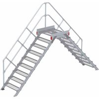 Euroline 512 Überstieg 45° 800mm Stufenbreite 2x9 Stufen Stahl Gitterrost
