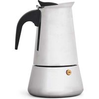 Caffettiera Italiana Kinvara Nero Argentato Acciaio Plastica 4 Tazze