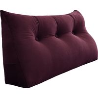 VERCART Großes Keil Lesekissen, Langes Bettruhe Rückenkissen, Dekoratives Kopfteilkissen, Dreieckiges Positionierungs Körperkissen für Tagesbett oder Couch, Samt Weinrot, 100cm