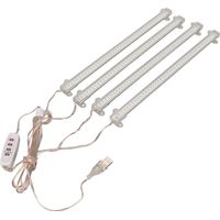 Lampada per la crescita delle piante a 4 teste con USB – 4000K, 168 LED – Timer con funzione di memoria – Ideale per piante grasse