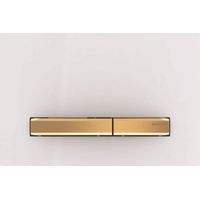 Geberit Sigma50 2-Mengen-Spülplatte, eckig, messing metallic: Grundplatte und Taste: Messing, Abdeckplatte: weiß (115.672.11.2)