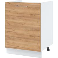 Meuble sous-évier Bellissi Chene 1 porte L 60 cm - Porte avec poignée apparente Décor chêne brut