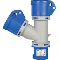 ADATTATORE DOPPIO SPINA BLU-PRESA BLU 1751 VB - 2P+T 16A IP44