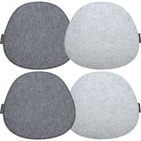 4 Filz Sitzkissen Oval 40x37cm 8mm Stuhlkissen Wende Sitzauflage Hellgrau Grau