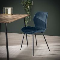Lot de 4 chaises vintages en velours Selma
