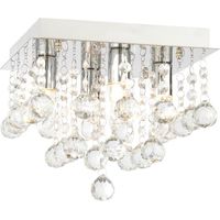 Forum Spa Orlando Polished Chrome 220mm 4 Lamp Square Flush Ceiling Light - SPA-24468-CHR