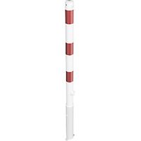 Poste barrera Ø 60 mm blanco y rojo extraíble con 1