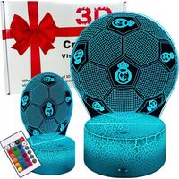 Veilleuse Real Madrid pour enfants, 16 LED 3D, avec télécommande