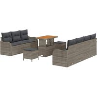 Maison Exclusive - Conjunto de sofás de jardín 10 pcs Gris ratán