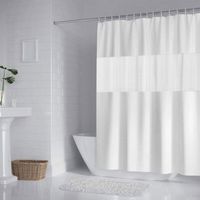Rideau de Douche Impermable 200 x 180 cm Rsistant la Moisissure EVA Polyester Couleur Blanche YYV