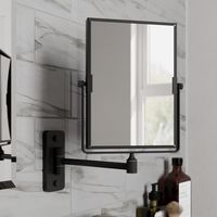Wall Mounted 3x Magnifying Bathroom Mirror Shaving Make Up Extending Black