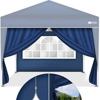 tillvex 2 pannelli laterali blu per gazebo 3x3m e 3x6m Pannelli laterali per gazebo pieghevoli idrorepellenti Finestre laterali e cerniera Pareti laterali per tenda da giardino e tenda da festa