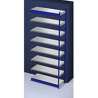 Stabil-Steckregal einseitig Regalhöhe 3000 mm blau/verzinkt