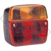 Feu arrière gauche à 3 lumières 105x95x50mm pour cabine de tracteur agricole