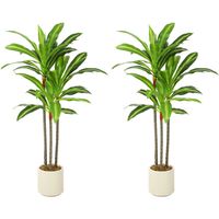 HOMCOM 90cm Lifelike Fake Tree with Bendable Trunks for Home Decor, Green