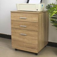 Cassettiera Scrivania Ufficio Legno MDF Mobiletto Stampante 3 Cassetti Quercia