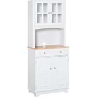Buffet blanc classique 68x39.5x170 cm, credenza cuisine en bois
