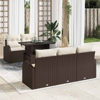 vidaXL Ensemble de canapé de jardin 6 pcs Marron Poly Rattan