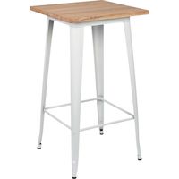 Tavolo alto industriale quadrato 7house in legno e acciaio 60x60x105cm