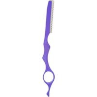 Coupe-cheveux professionnel violet pour affiner et texturiser, rasoir de coiffure avec lame de précision pour éclaircir et tailler.