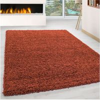 Tapis uni shaggy rectangle Aimee Terre cuite 140x200