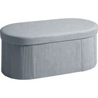 Puff Almacenaje Banco Almacenaje Plegable 72 L 76x38x35 cm Tapizado en Terciopelo Baúl de Almacenamiento Gris Oscuro