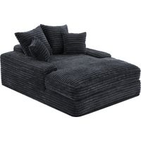027–Luxus Cord Sofa, modernes Design, 4 Kissen, ultraweiches & multifunktionales Schlafsofa, ohne Montage sofort nutzbar als Sofa oder Bett, platzsparend für Wohnzimmer, Apartment, Grau.