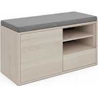 Scarpiera Panca Salvaspazio Robusta Mobile Ingresso Legno 80x35x46 cm rovere