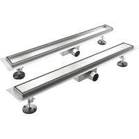 Caniveau de douche à l'italienne en acier inox réglable mod. Style 70X7 cm