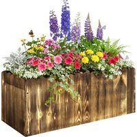 Fioriera da Giardino Rettangolare per Interni ed Esterni, in Legno di Abete, 80x33x30 cm, color Legno